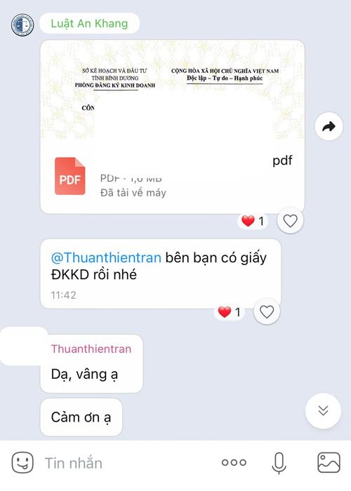 Feedback khách hàng dịch vụ thành lập doanh nghiệp