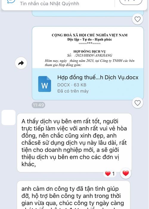 Feedback khách hàng dịch vụ thành lập doanh nghiệp